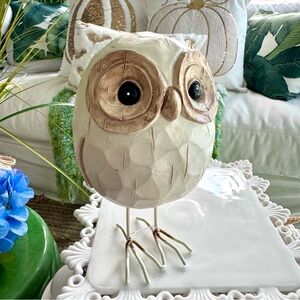 NEW! Fall Halloween Thanksgiving Carved Wood Owl